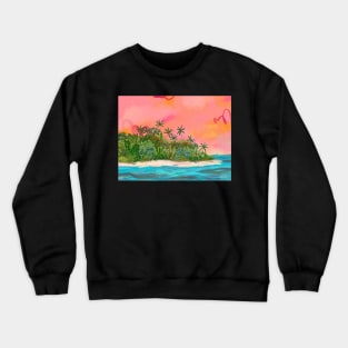 When You Weren't: a Tropical Island Abstract Illustration Crewneck Sweatshirt